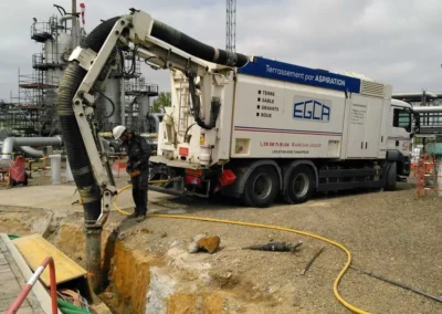 Travaux avec Aspiratrice Excavatrice